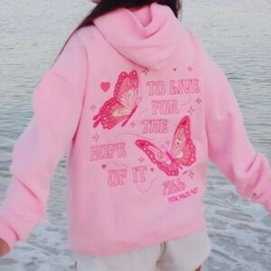 Pink Palm Puff "To Live For the Hope of it All" Hoodie